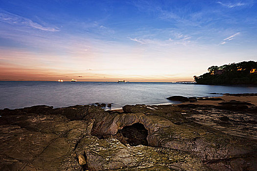 海岸,海洋,黎明,风景