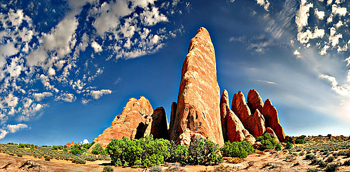 沙丘,拱形,红色,砂岩,腐蚀,石头,柱子,拱门国家公园,靠近,犹他,美国,北美