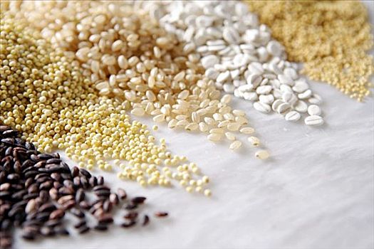 谷物,静物,糙米,黍,稻米,珍珠麦,苋属植物