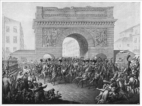 同盟国,进入,巴黎,19世纪,艺术家,未知