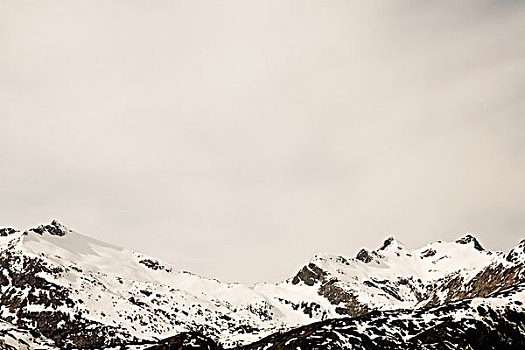 积雪,山峦,罗弗敦群岛,挪威