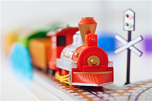玩具,铁路,红色,引擎,特写
