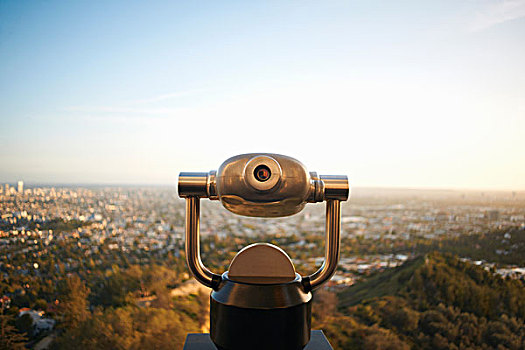 投币望远镜,远眺,好莱坞,洛杉矶,美国