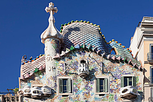 巴特罗之家,现代主义,建筑师,安东尼高迪,巴塞罗那,加泰罗尼亚,西班牙,欧洲