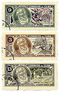 历史,邮资,邮票,海明威,古巴,加勒比