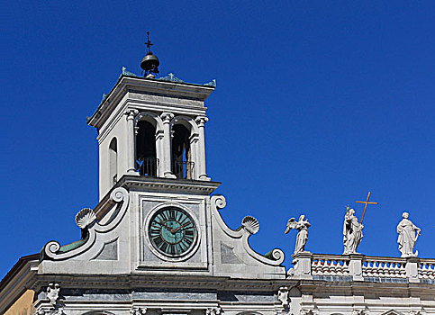 教堂,钟楼,特写,广场,乌迪内,意大利,欧洲