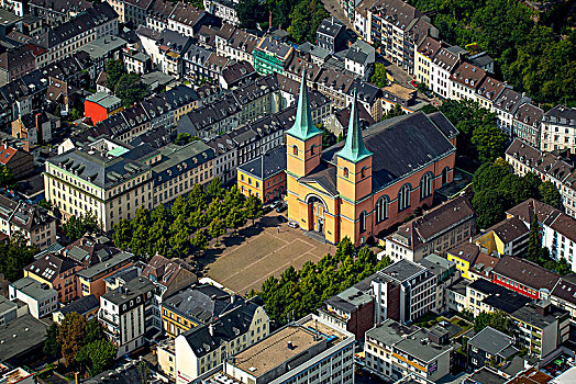 大教堂,天主教,教堂,乌帕塔尔,建造,风格,粉色,砂岩,贝尔吉施地区,北莱茵威斯特伐利亚,德国
