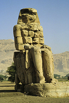 埃及,靠近,路克索神庙,帝王谷,巨像