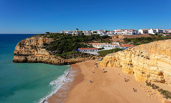 悬崖,海滩,阿尔加维,葡萄牙,欧洲