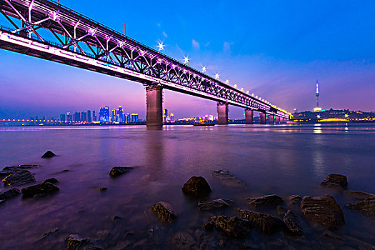 长江大桥日落