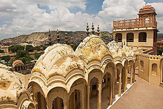 拱廊,宫殿,风之宫,斋浦尔,拉贾斯坦邦,印度