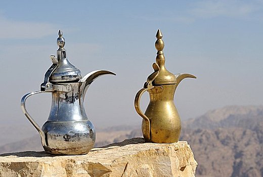 两个,咖啡壶,约旦,亚洲