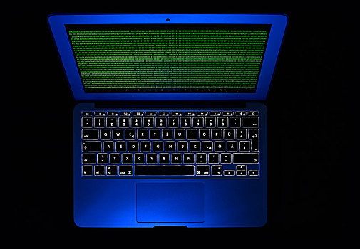 笔记本电脑,电脑,黑客攻击,象征,数据,防护