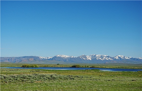 湖,草原,落基山脉,科罗拉多
