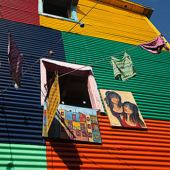 特色,彩色,房子,居民区,布宜诺斯艾利斯,阿根廷,南美
