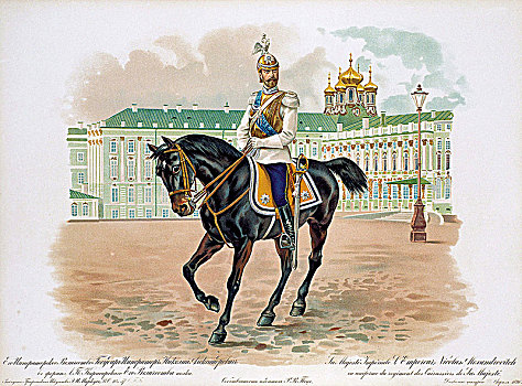 沙皇,俄罗斯,制服,生活,守卫,1896年,艺术家