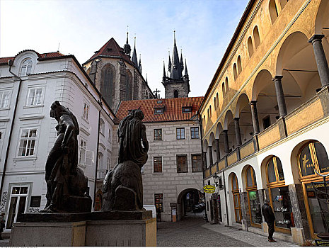 院落,布拉格,捷克共和国