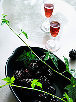 黑莓,利口酒,枝条