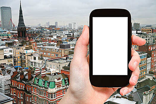 智能手机,抠像,显示屏,伦敦,天际线