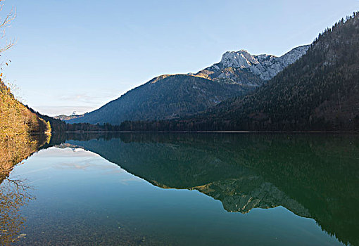 风景,山,反射,湖,秋天,奥地利