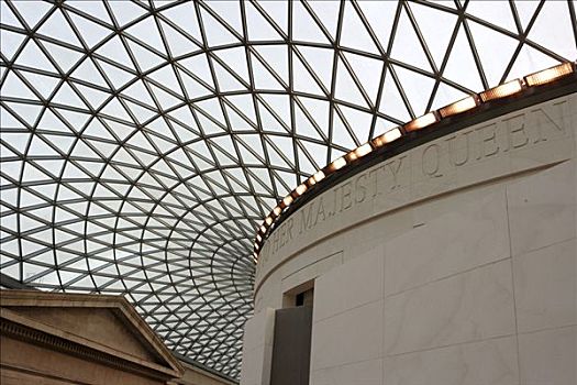 大英博物馆,上面,户外,读,房间,屋顶