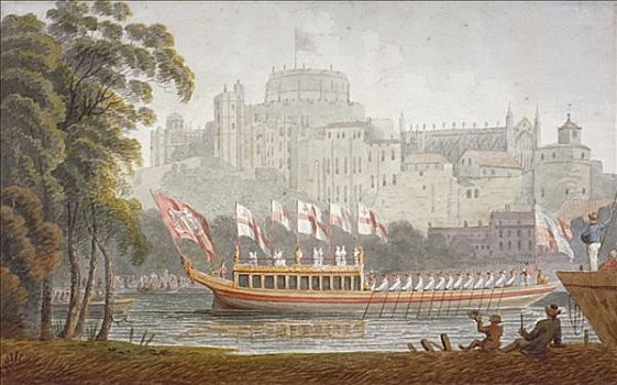 伦敦,驳船,泰晤士河,温莎公爵,伯克郡,1812年