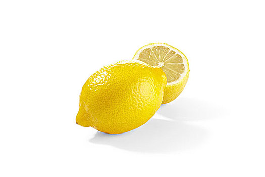 柠檬,半个柠檬,白色,表面