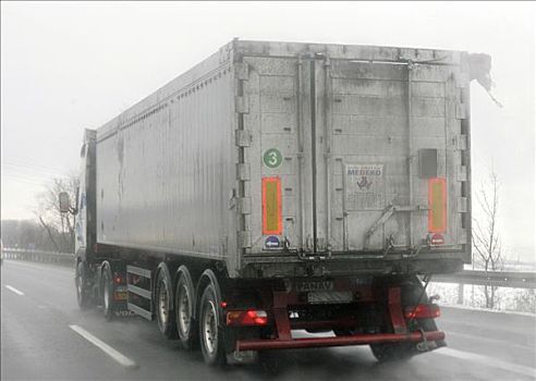 卡车,湿,德国,高速公路