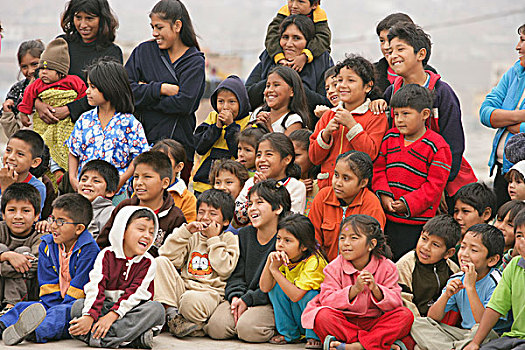 一群孩子,利马,秘鲁