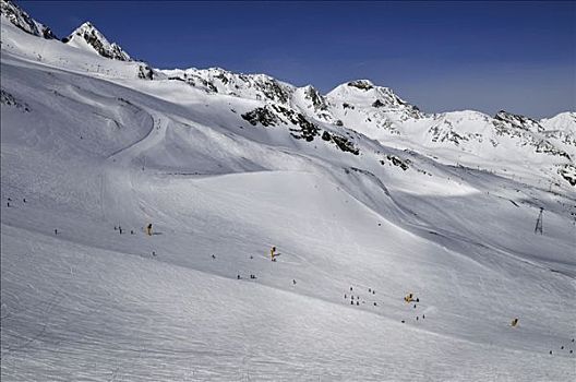 滑雪道,冰河,提洛尔,奥地利,欧洲