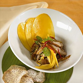 鸭肉,芒果,沙拉,泰国