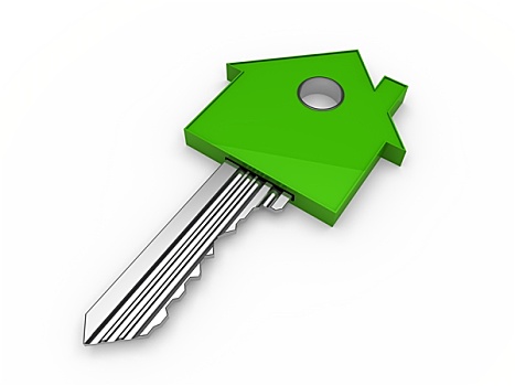 钥匙,家,房子,绿色