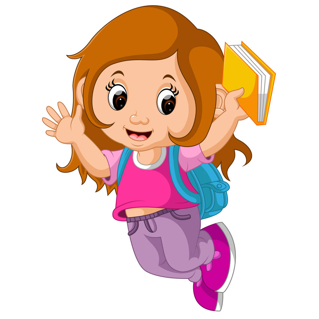 标 题:女学生,卡通,走 英 文:school girl cartoon walking