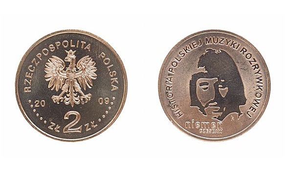 波兰,硬币,正面,后面