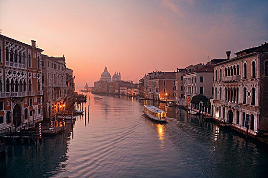 教堂,圣马利亚,行礼,大运河,风景,日出,威尼斯,意大利