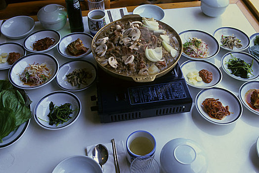 韩国,靠近,釜山,传统,烧烤