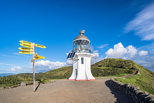 灯塔,标志物,雷因格海角,北国,北岛,新西兰,大洋洲