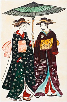 日本人,美女,艺妓,传统服装