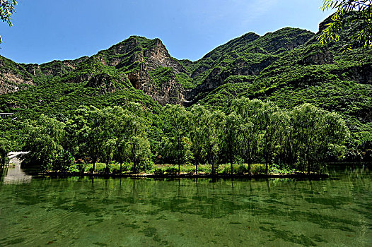 河北保定野三坡夏日山水景致如画