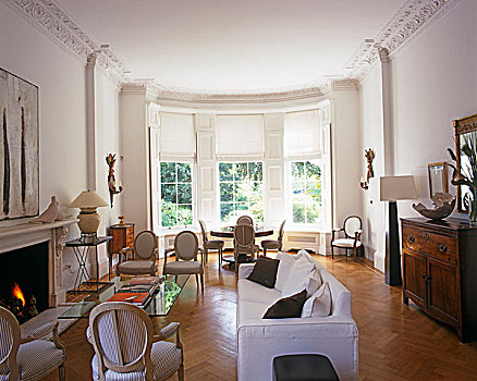 轻快,客厅,擦亮,木地板,18世纪,法国,椅子,现代,沙发