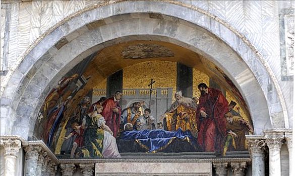 壁画,大教堂,意大利,圣马科,威尼斯,圣马可广场,威尼托,欧洲