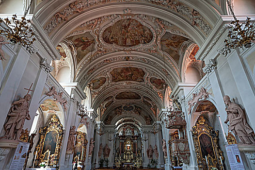 拱顶,圣坛,区域,巴洛克,朝圣教堂,玛丽亚,普拉蒂纳特,巴伐利亚,德国,欧洲