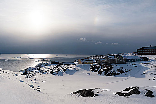 乌云,上方,迪斯科湾,伊路利萨特,格陵兰