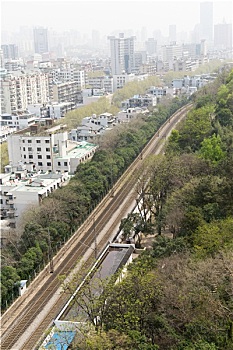 中国,城市,轨道,鸟眼,风景