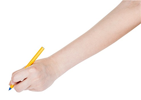 手,简单,笔,隔绝,白色背景