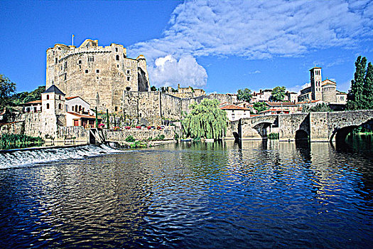 法国,卢瓦尔河地区,大西洋卢瓦尔省,城堡,13世纪,河