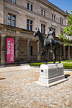 雕塑,亚马逊河,骑马,正面,博物馆,新,岛屿,地区,柏林,德国,欧洲