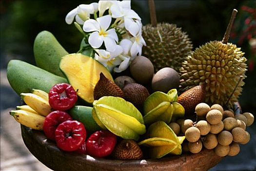 进口水果,花,巴厘岛