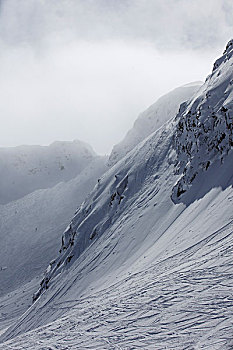 滑雪轨迹,惠斯勒山,不列颠哥伦比亚省,加拿大