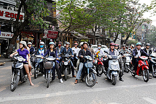 街道,场景,轻型摩托车,河内,北越,越南,东南亚,亚洲